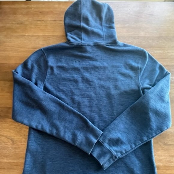 Marmot Hoodie Mens Medium L/S Blue Spell out Pullover Sweater Sweatshirt Hiking - Picture 4 of 7